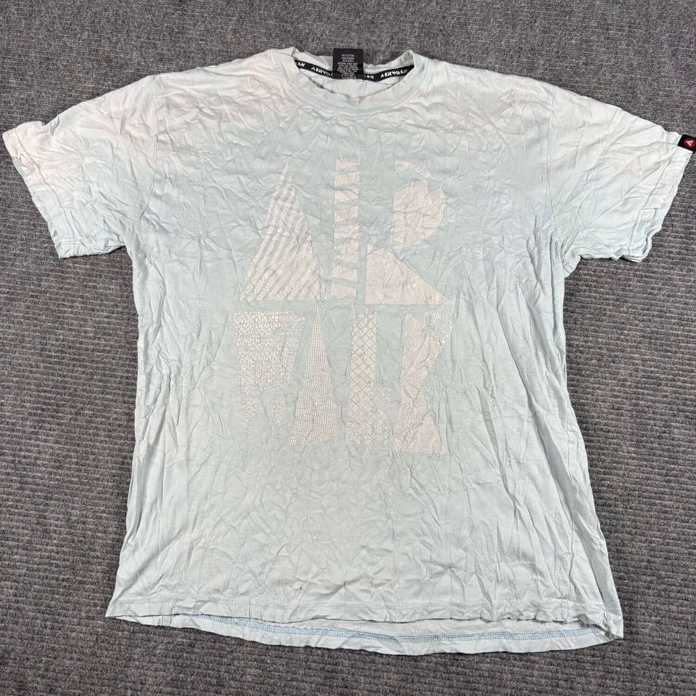 Vtg Airwalk Graphic T-Shirt Mens L Light Blue Good Y2K Skater Streetwear Tee